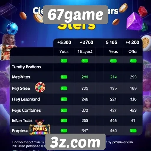 Comparativo entre 67game e outros sites de jogos